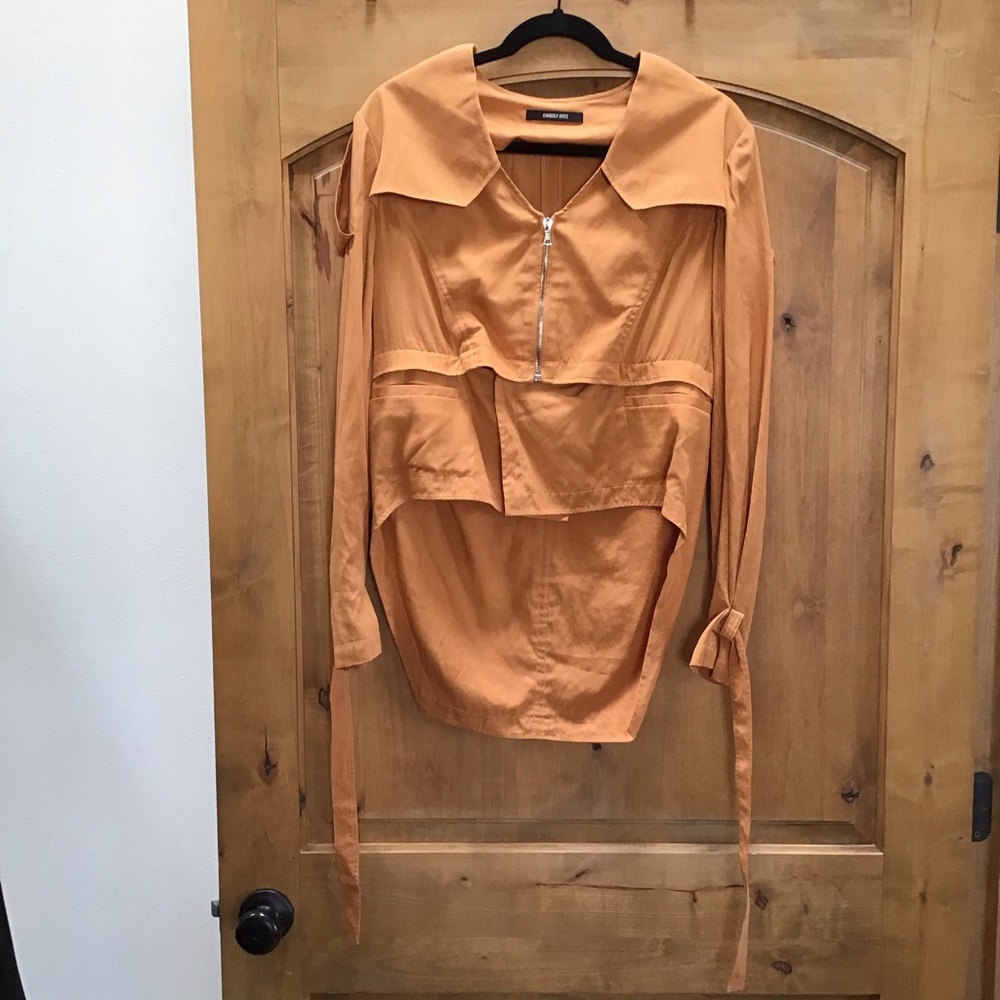 Kimberley Ortiz Orange Long Sleeve Blouse M
